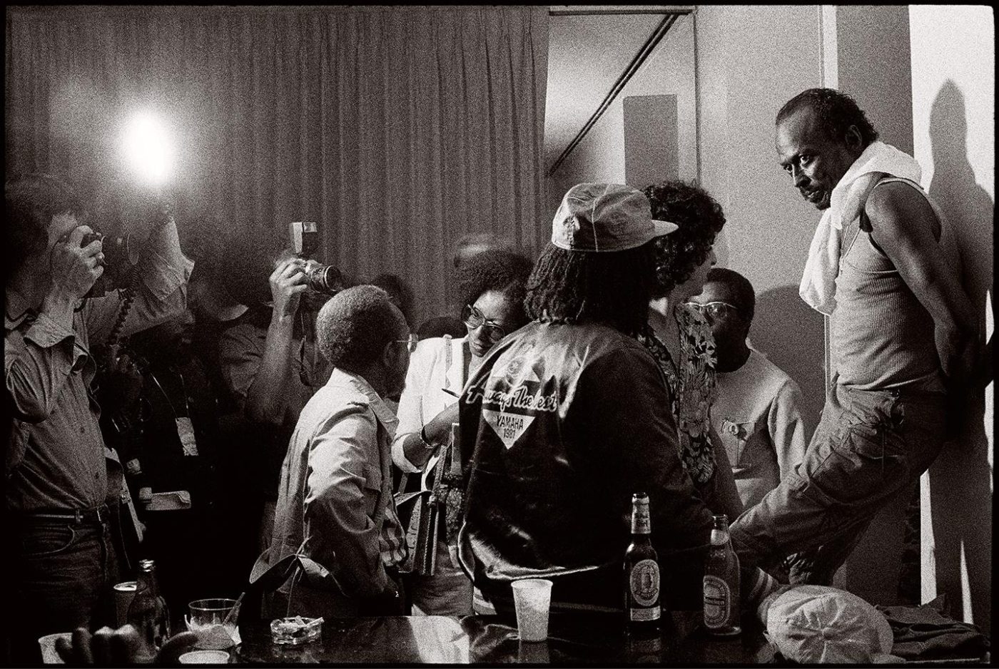 Jazz Photograph of Miles Davis by Frank Stewart, 1981, titled Miles in the Green Room