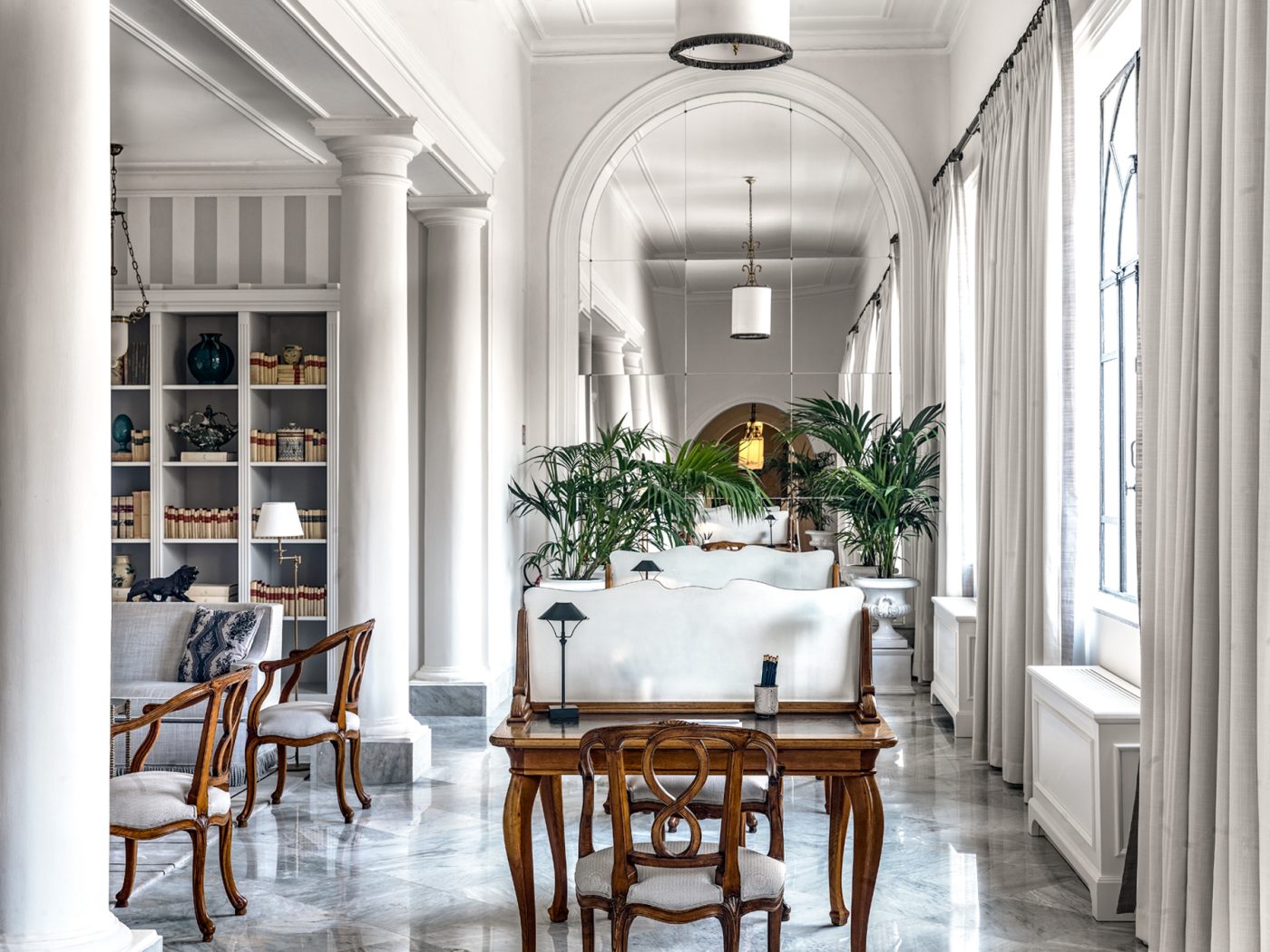 Reading room of Villa Igiea designed by Paolo Moschino Ltd.