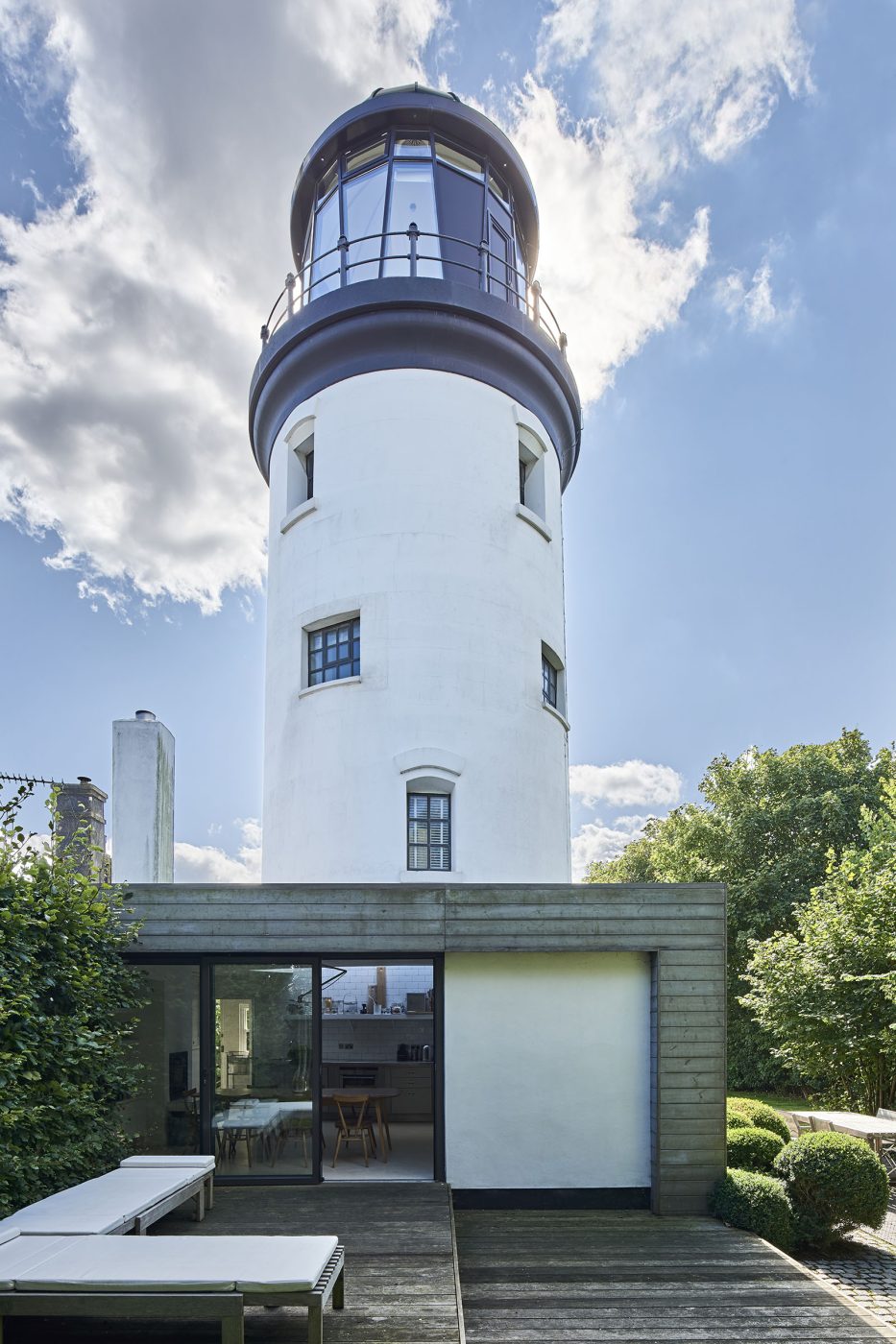Exterior of Sally Mackereth's lighthouse home in England