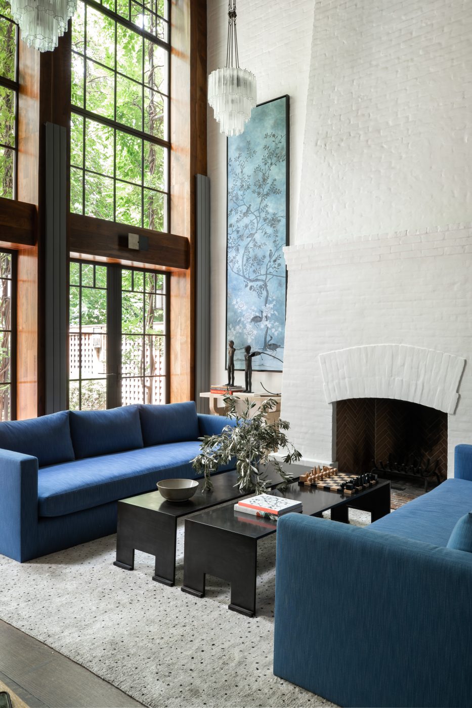 blue and white living room by Ashe Leandro