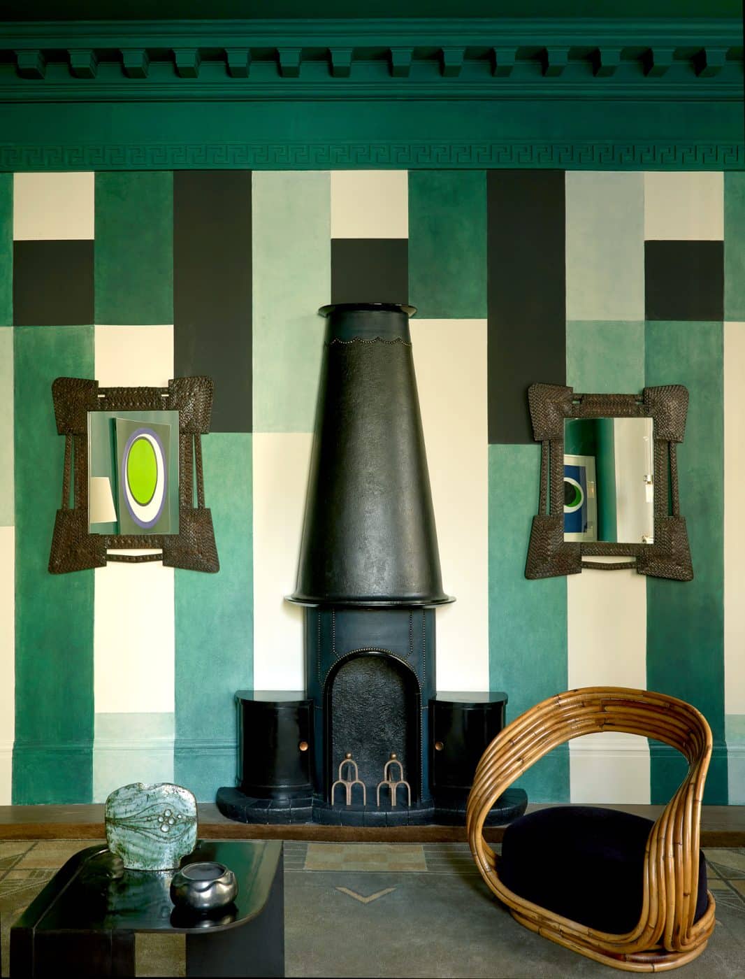 Florence Lopez-designed green and white room