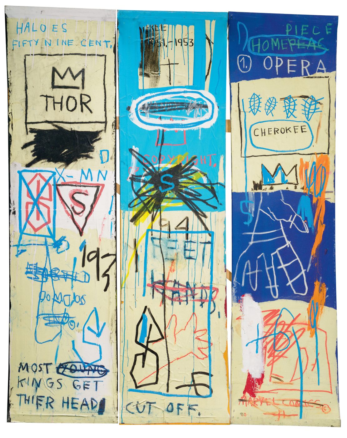 Charles the First, 1982, acrylic, oil stick, and paper on canvas