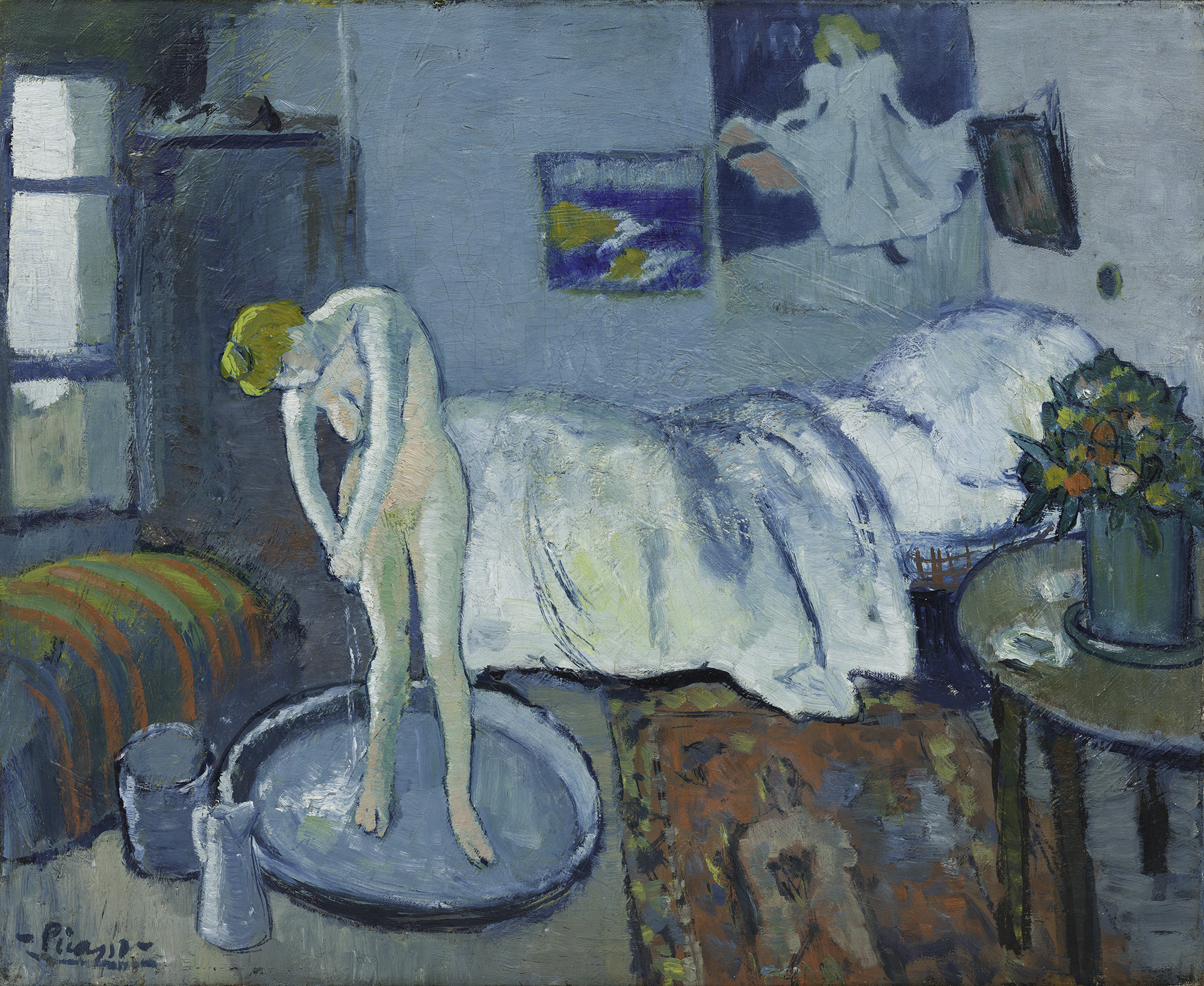 Pablo Picasso: The Blue Room, 1901, resembles his studio at the the time.