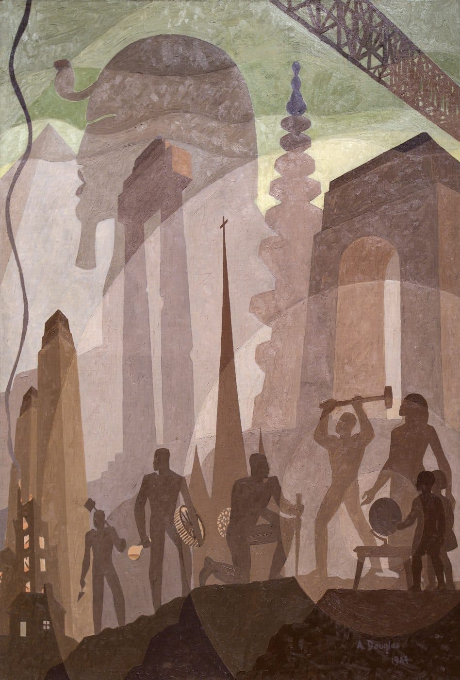 Building More Stately Mansions, 1944, by Aaron Douglas