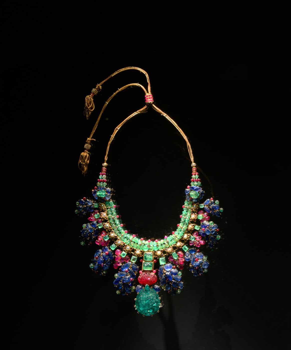 Cartier Paris necklace composed of gold, platinum, diamonds, emeralds, rubies, sapphires, pearls and enamel.