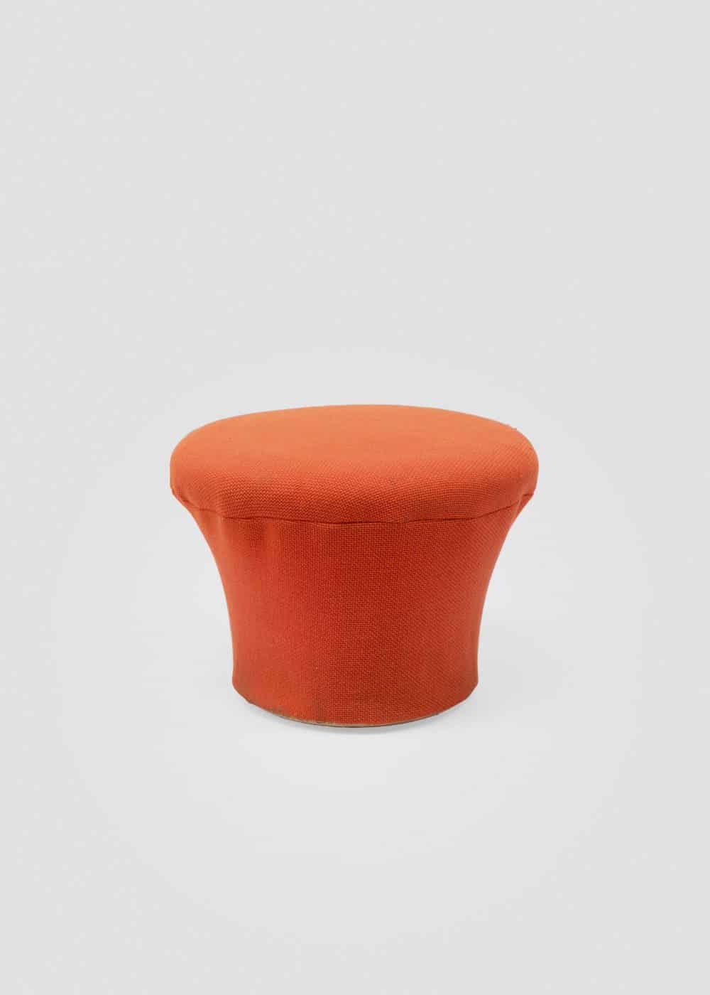 Orange Pierre Paulin mushroom pouf