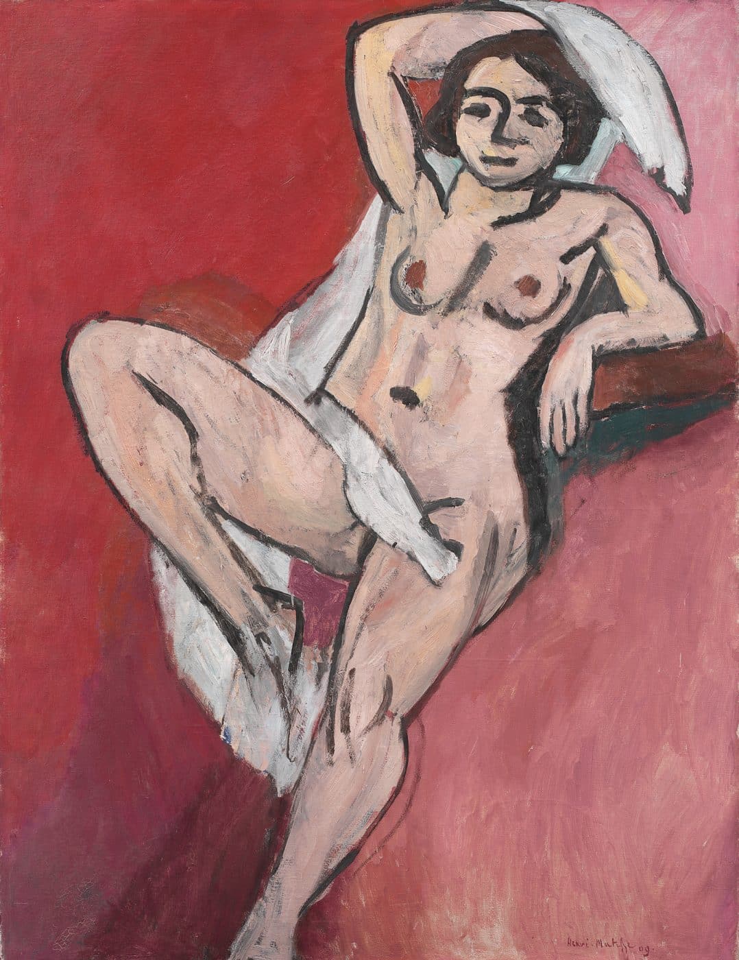 Nude with a White Scarf, 1909, by Henri Matisse