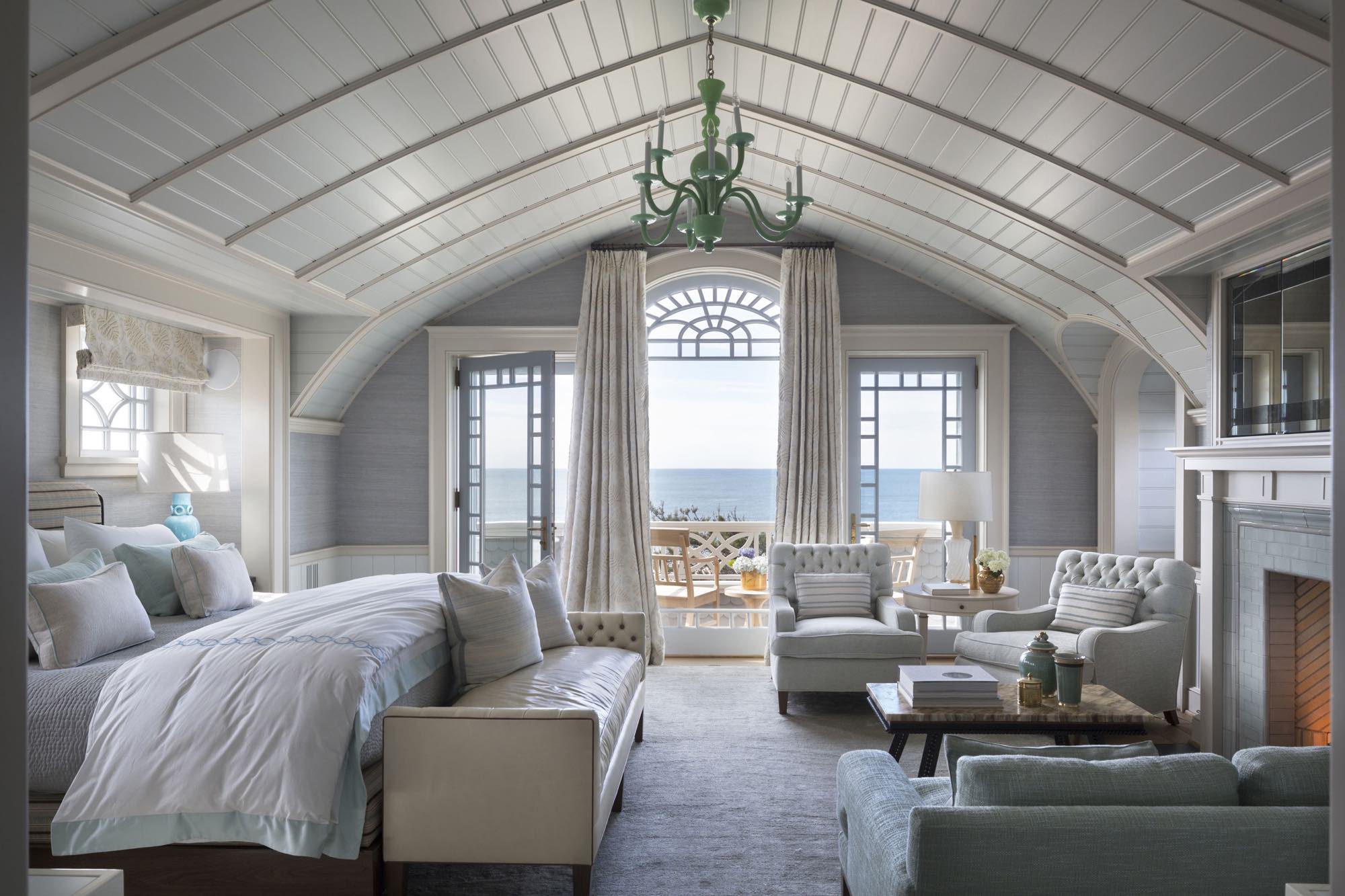 Primary bedroom in Quogue designed by Steven Gambrel
