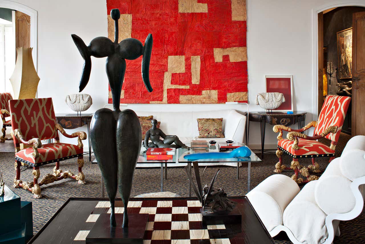 Globally themed living room designed by DANIEL SUDUCA AND THIERRY MÉRILLOU
