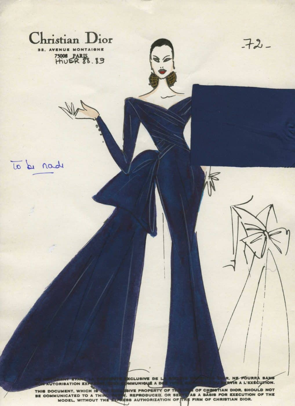 Christian Dior gown sketch