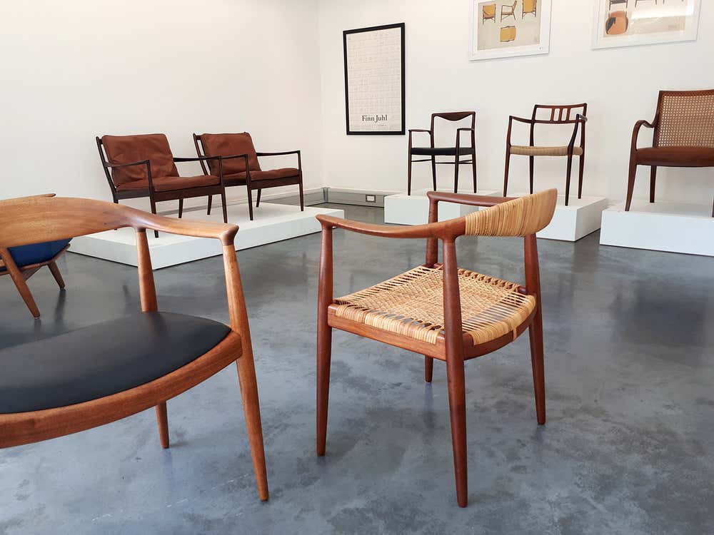 A range of different chairs displayed at the Dagmar gallery in northern London