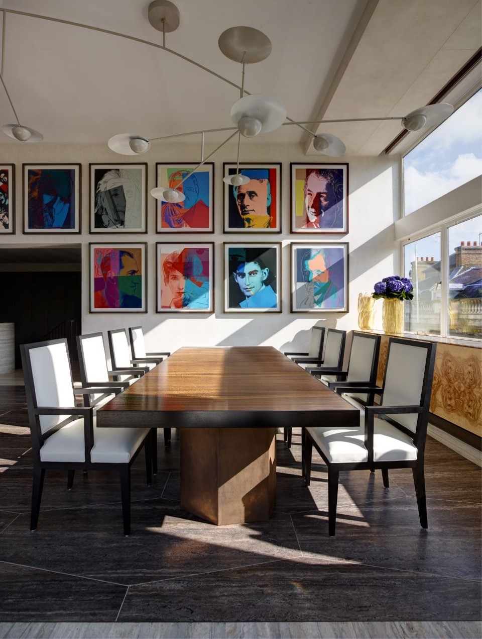 Dining room with Andy Warhol prints