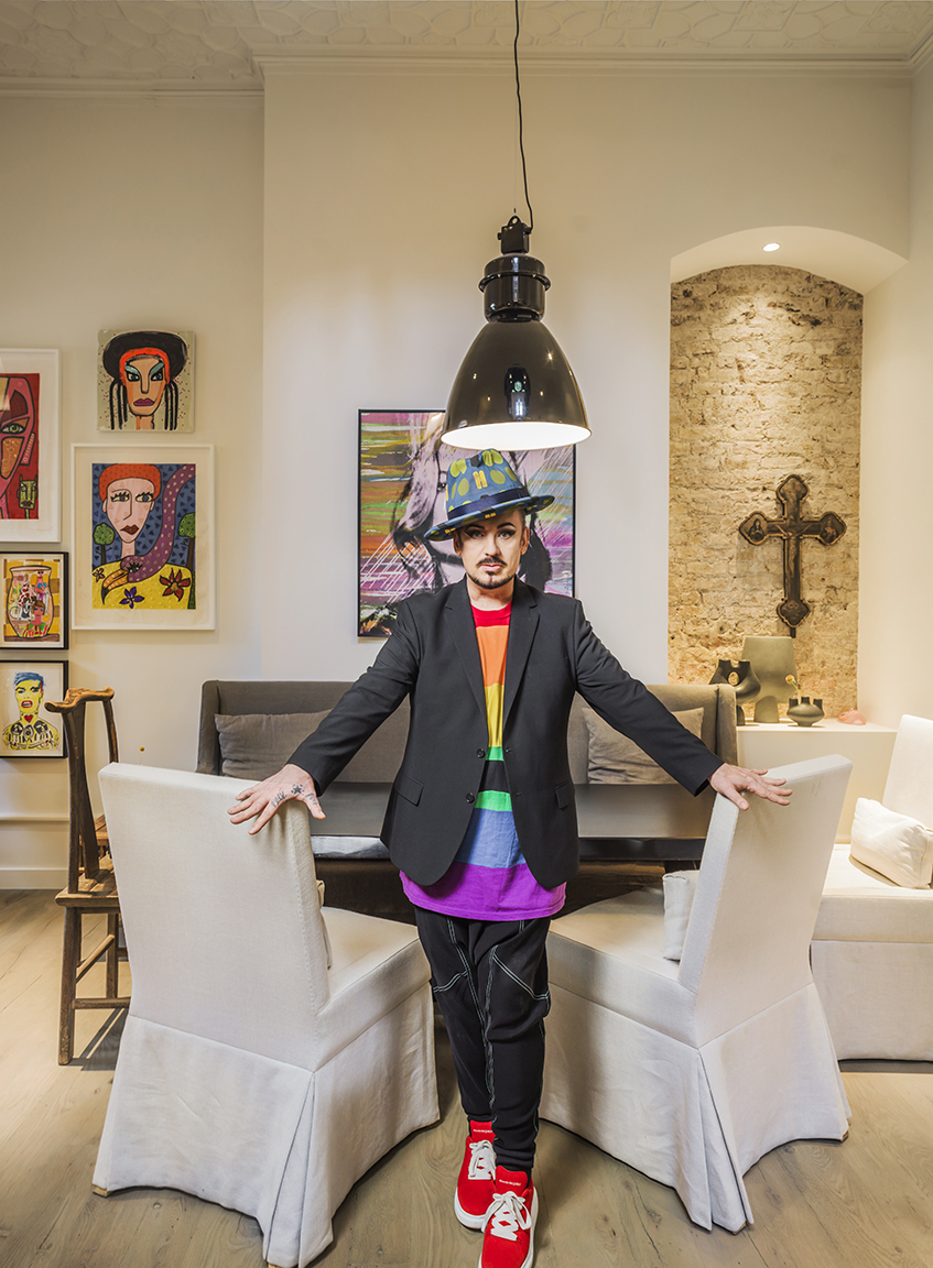 Boy George in his dining area