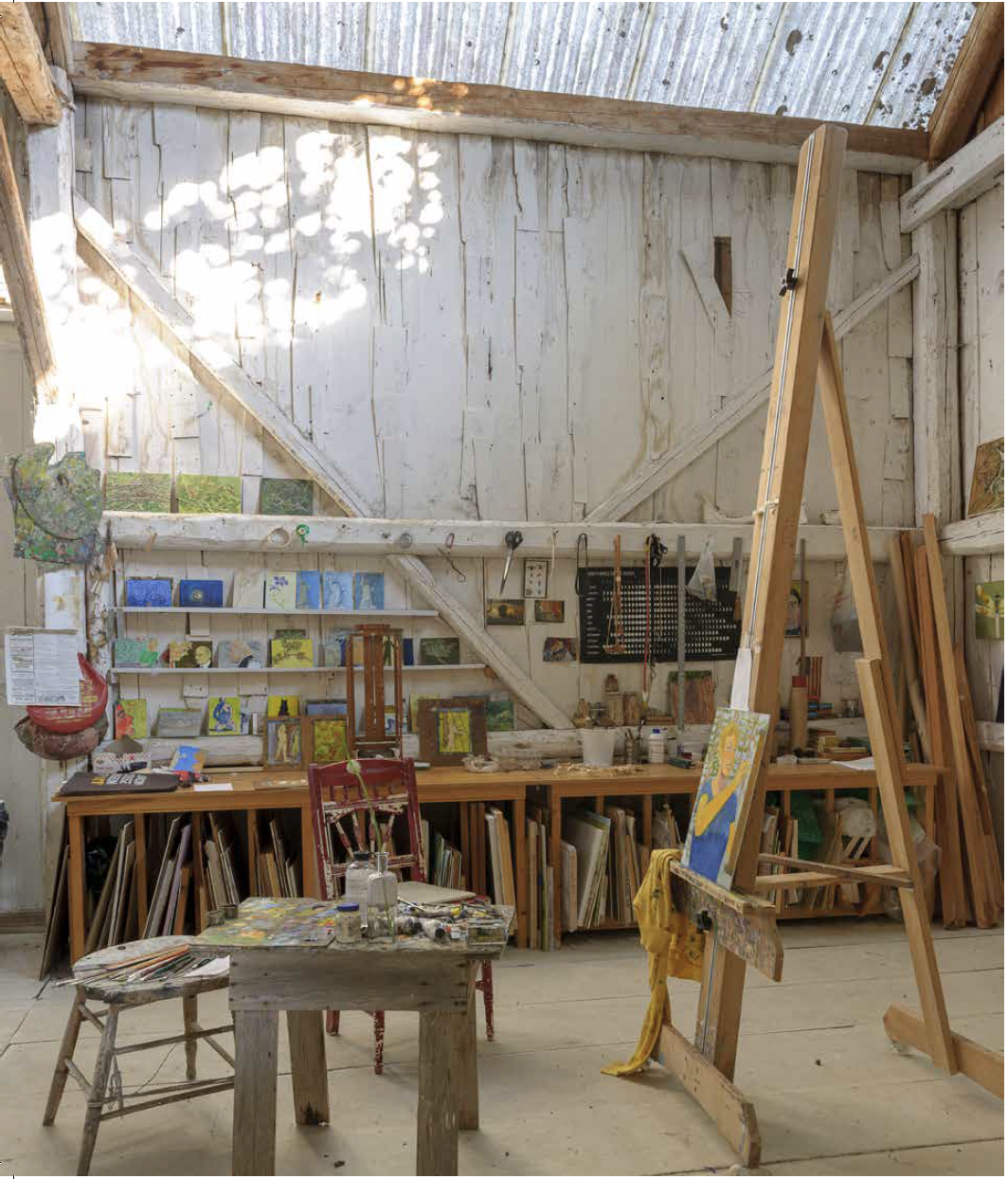 Lois Dodd's Cushing painting studio, 2018