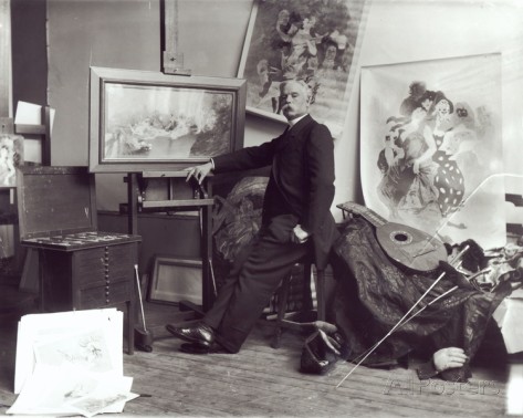 French artist Jules Chéret in his studio.