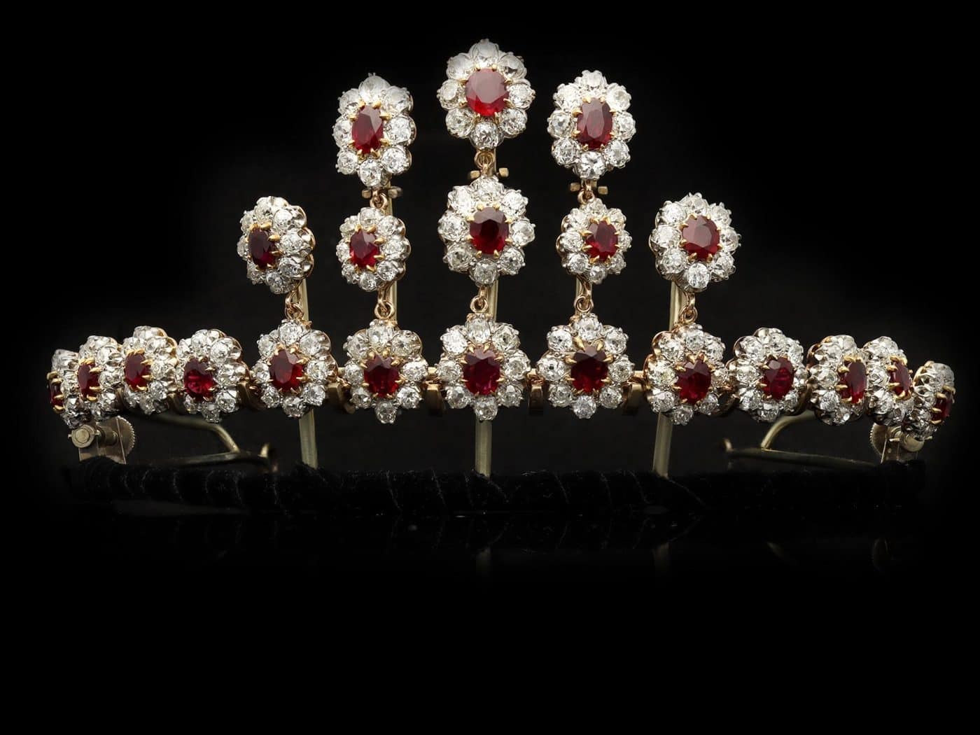 Pigeon's Blood Burmese Ruby and Diamond Necklace/Tiara, circa 1915