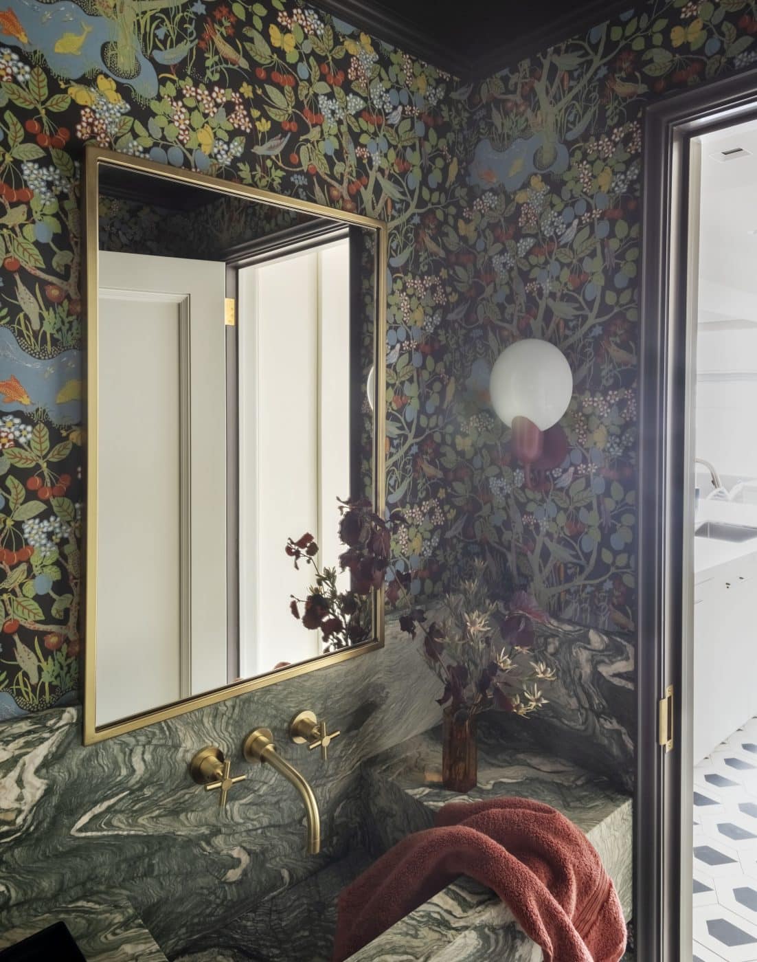 Bathrooms of a Studio DB-designed 19th-century Brooklyn townhouse and Upper West Side prewar apartment in New York City