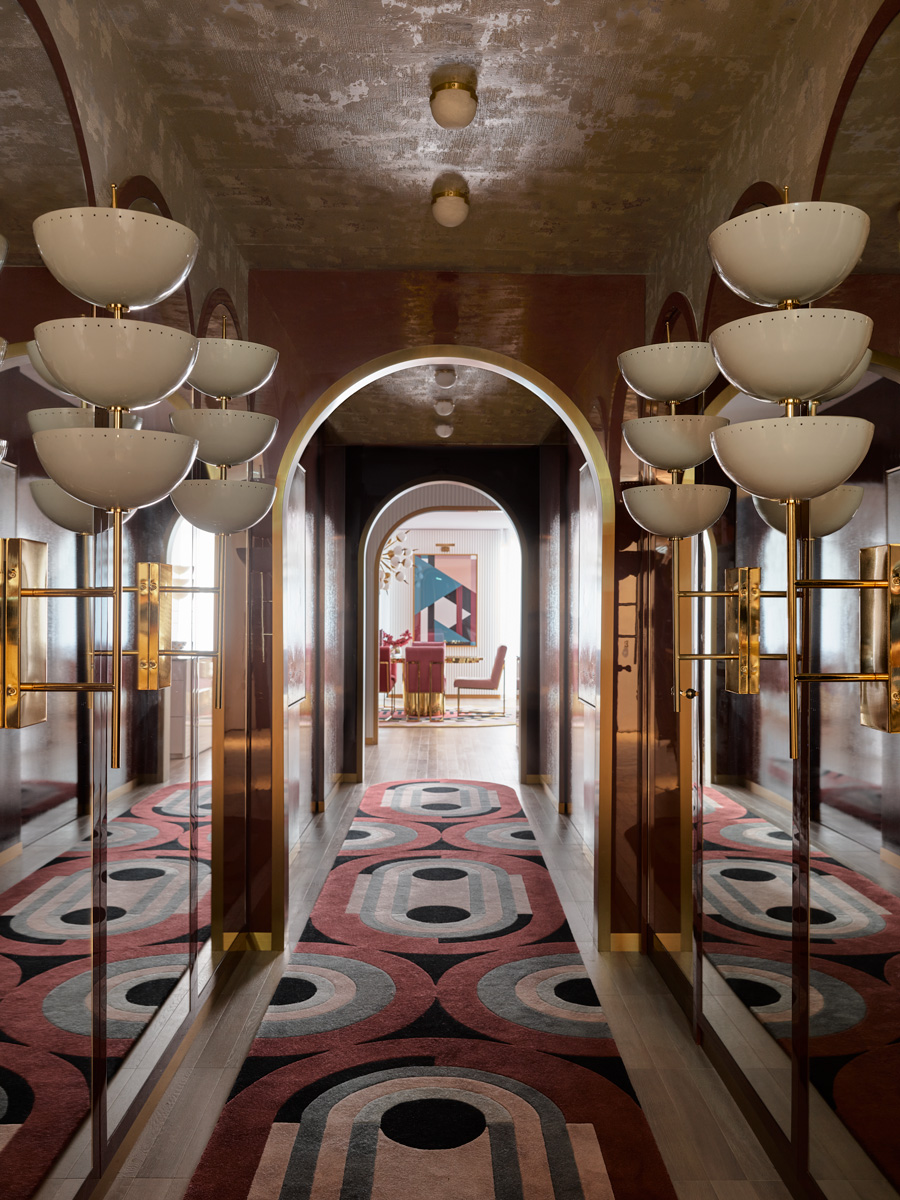 Entry hall of a penthouse Australian interior designer Greg Natale created in the Sydney suburb of Toorak, from his new Rizzoli book The Layered Interior