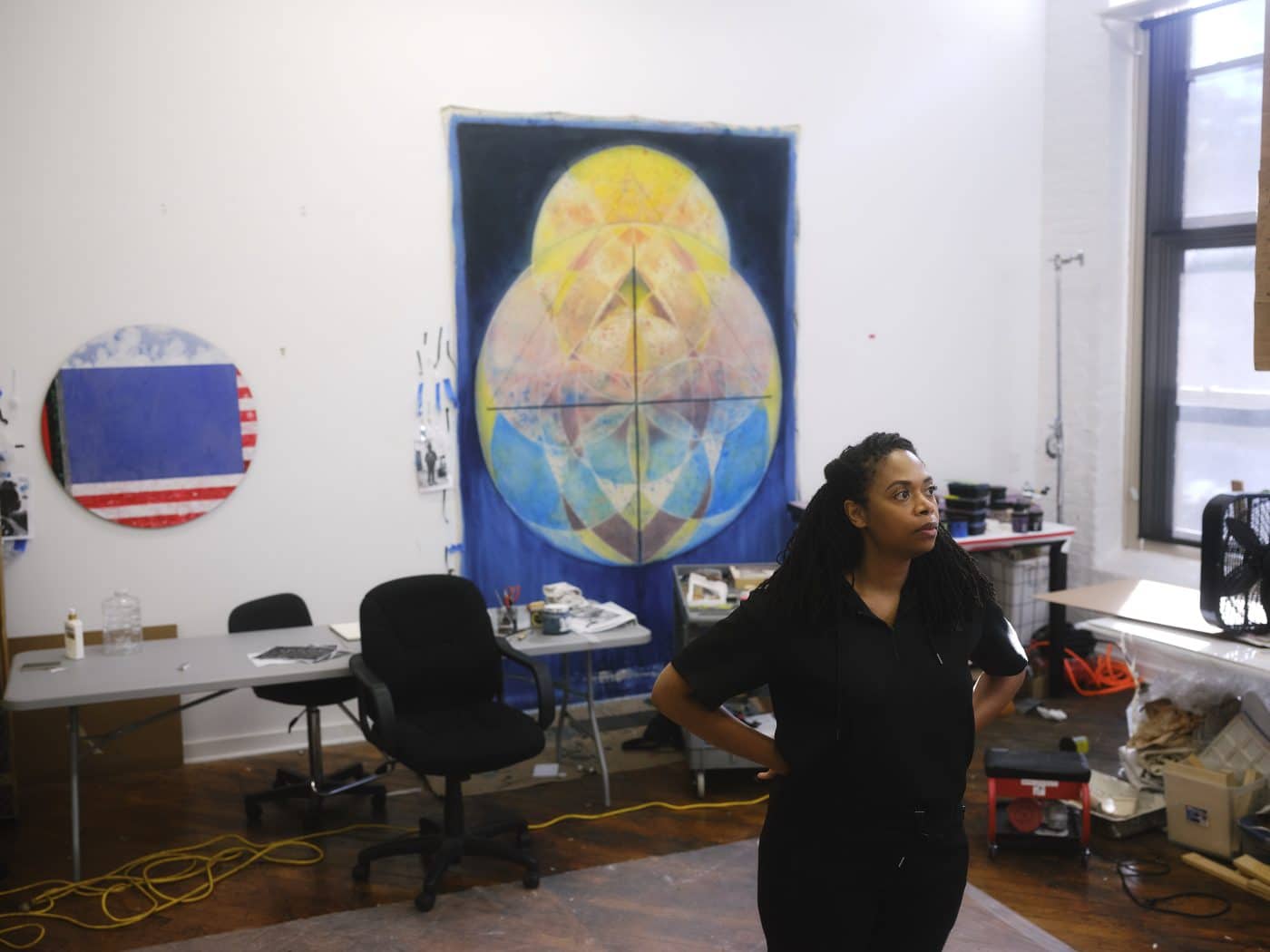 Artist LaToya M. Hobbs in her Baltimore, MD, studio