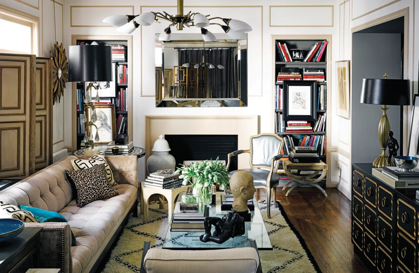 Interior designer David Jimenez living room of his former home on San Francisco's Nob Hill from his book Parisian By Design published by Rizzoli 