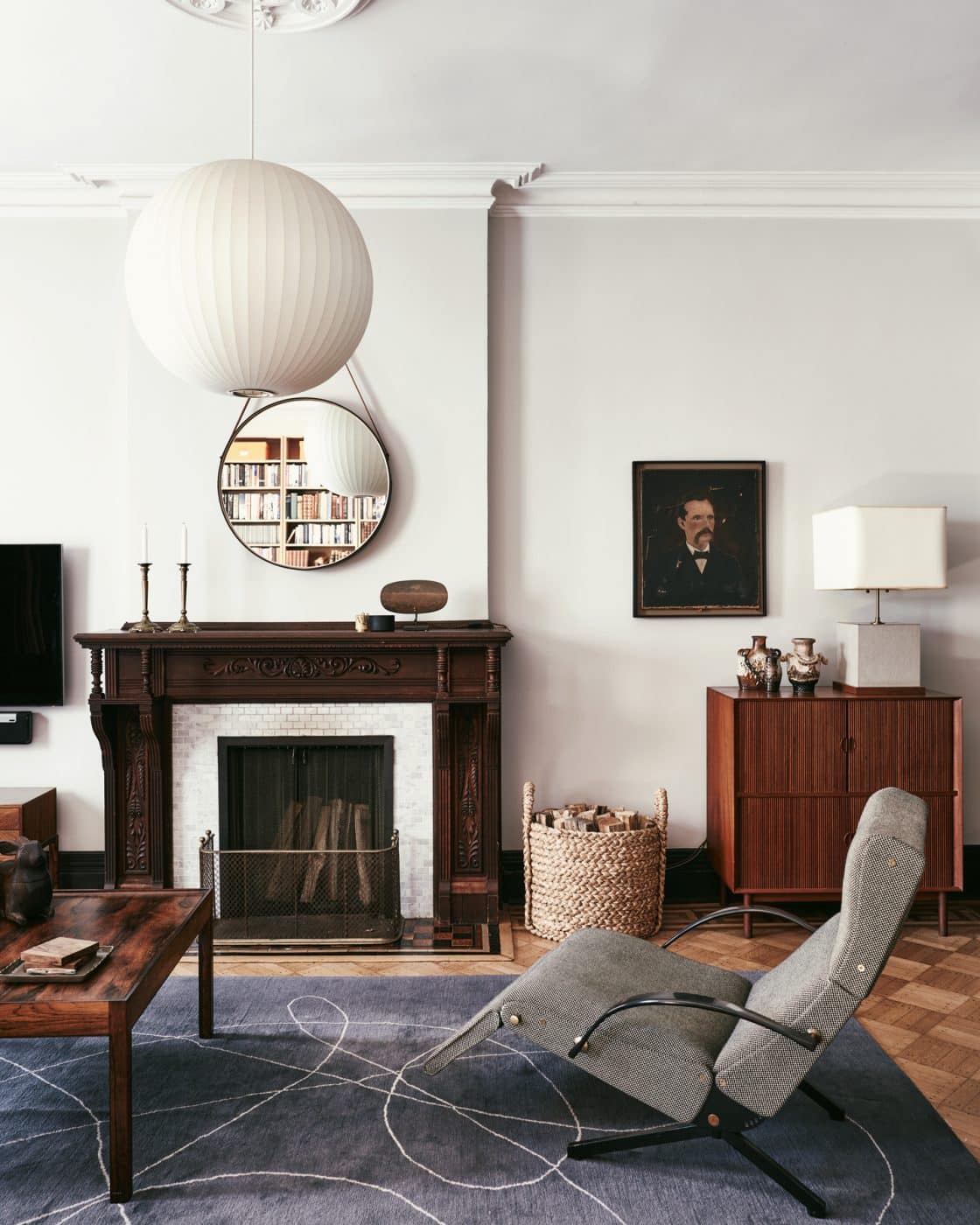 Guzman and Mitchell’s Brooklyn brownstone living room