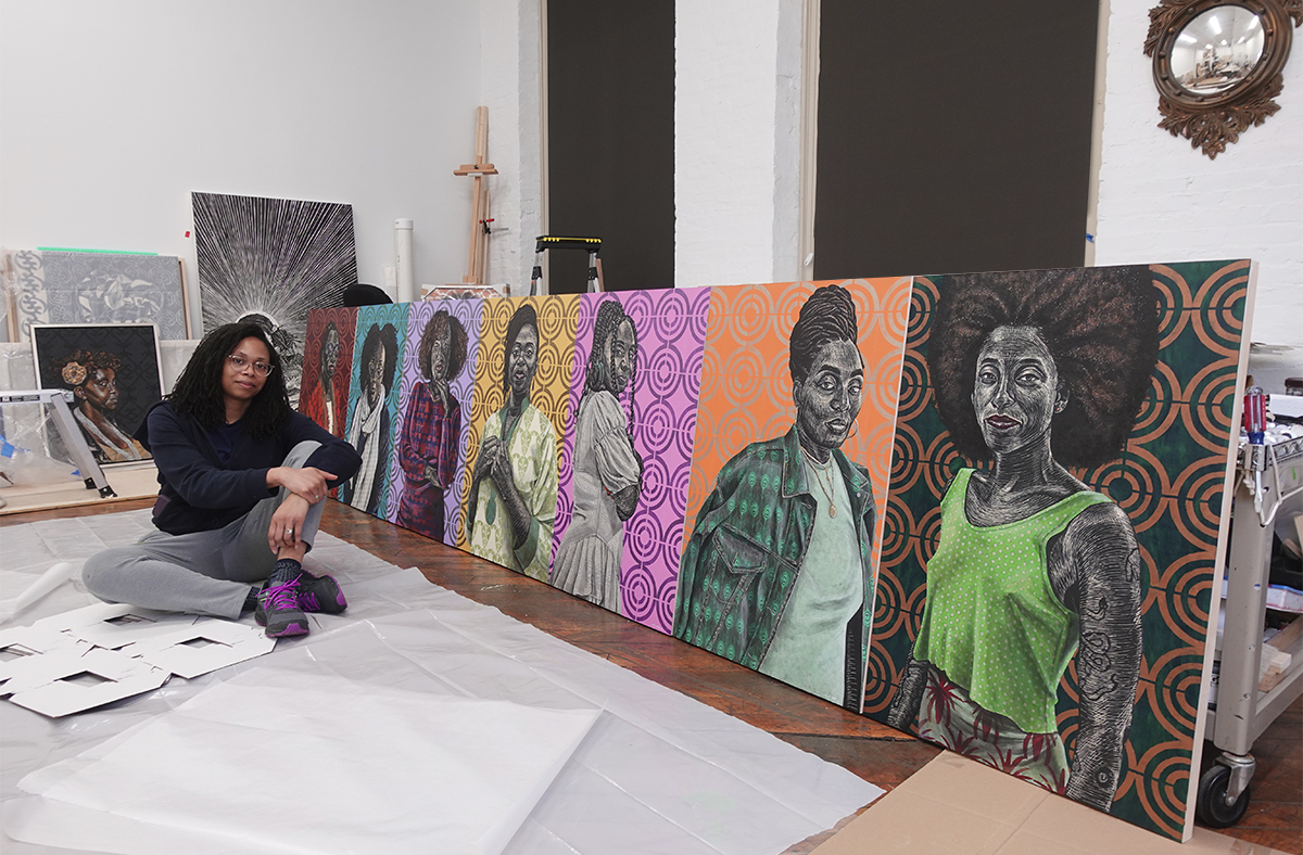 Artist LaToya M. Hobbs in her Baltimore, MD, studio