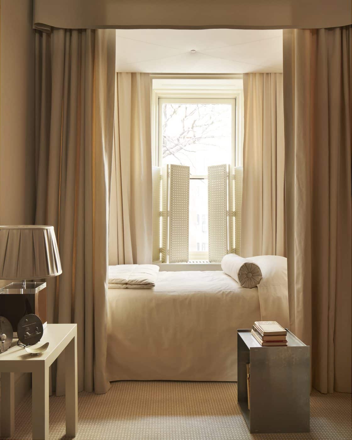 Neutral Brooklyn bedroom designed by Studio Dorion