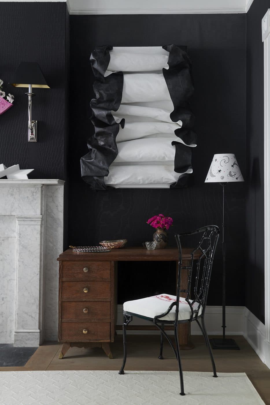 Black-and-white Brooklyn bedroom designed by Tara McCauley