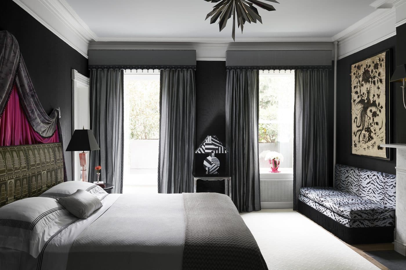 Black-and-white Brooklyn bedroom designed by Tara McCauley