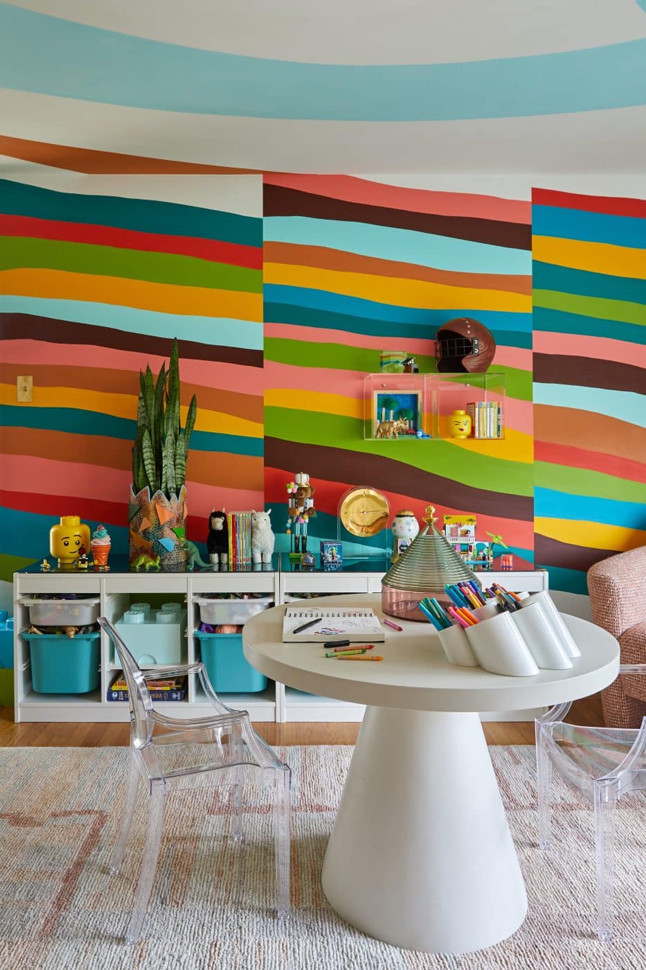 Striped Brooklyn children's bedroom designed by JDK Interiors