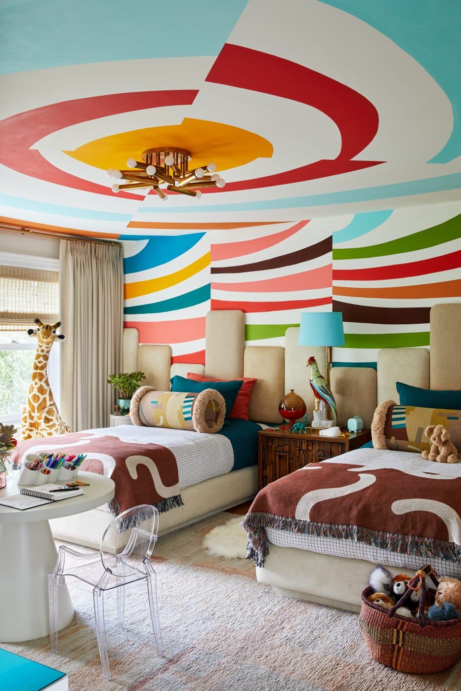 Striped Brooklyn children's bedroom designed by JDK Interiors