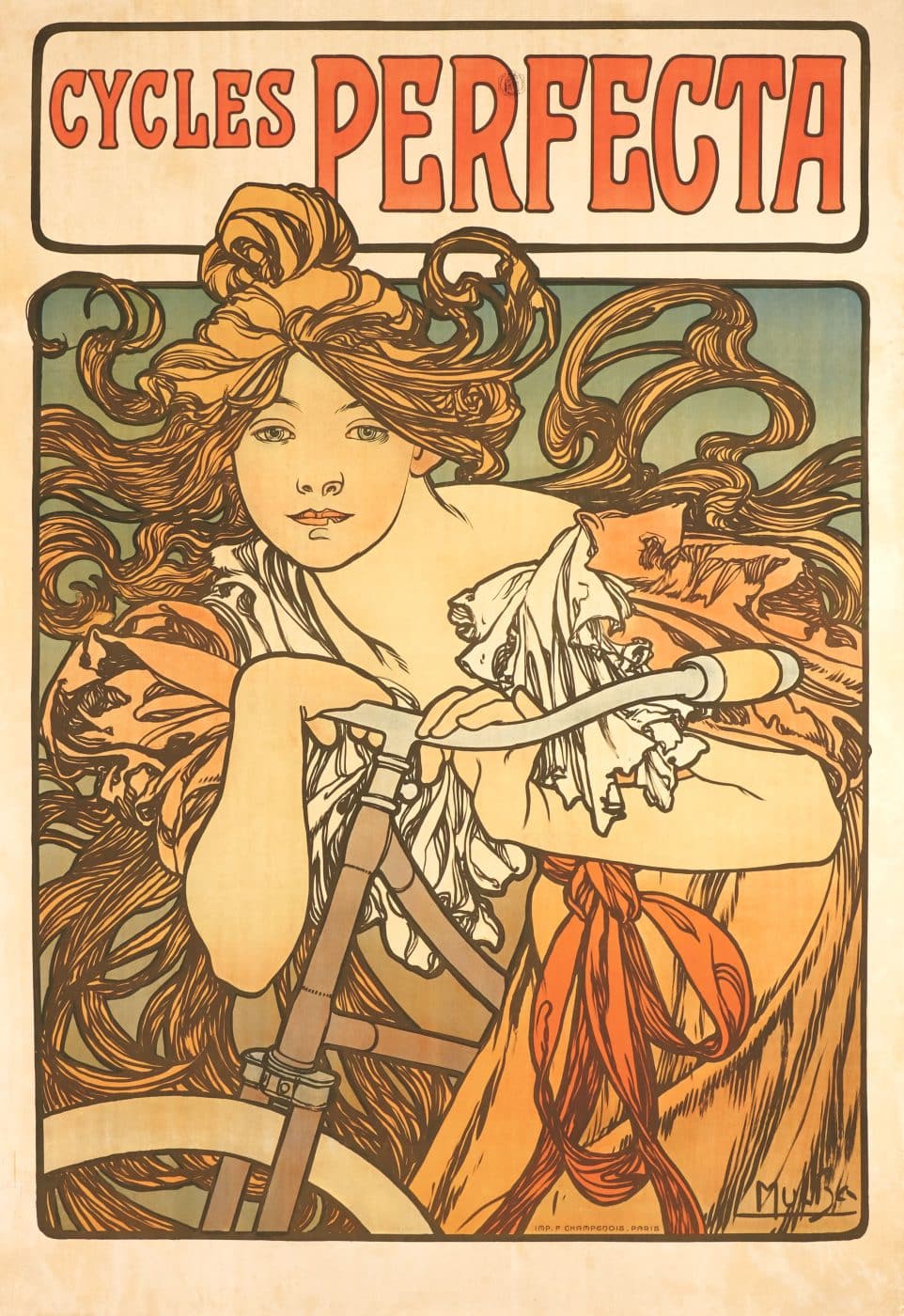 Advertisement for Perfecta bicycles by Alphonse Mucha