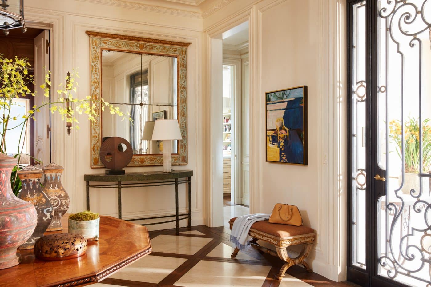 San Francisco neoclassical mansion foyer by interior designer Suzanne Tucker