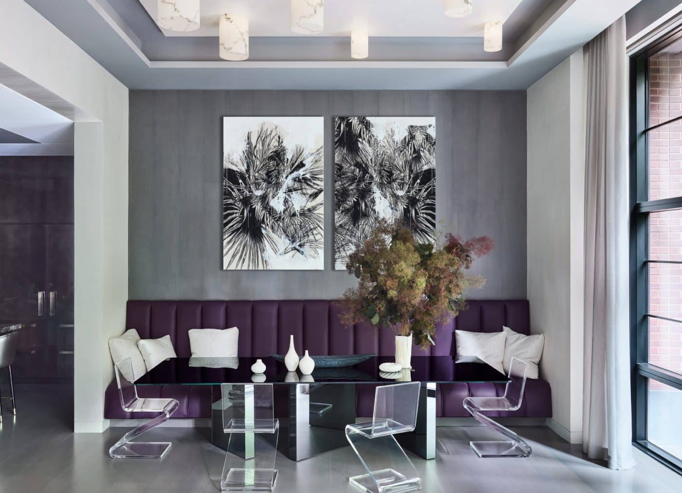 Dining area in maisonette project in New York City's West Village by interior designer Daun Curry