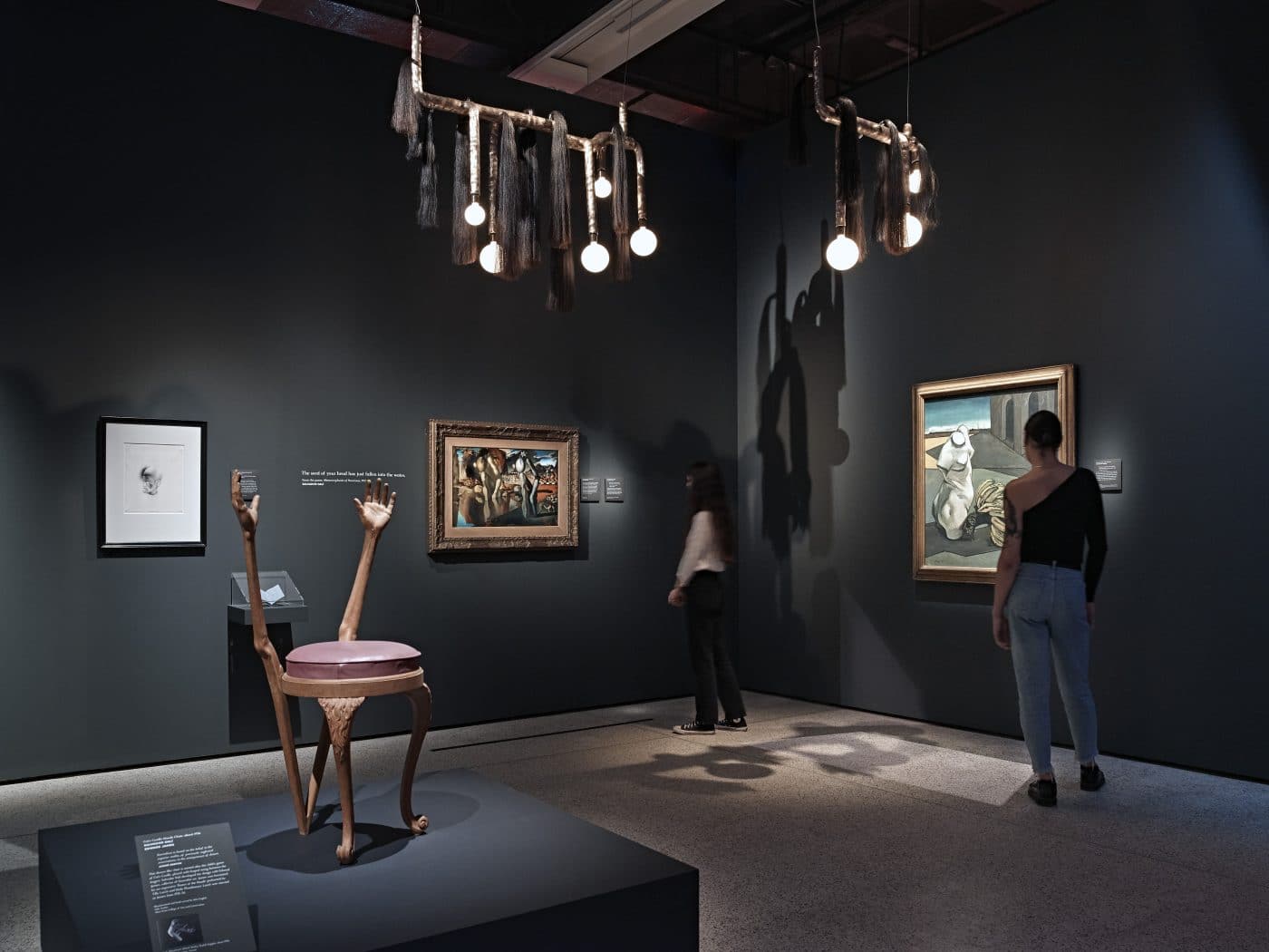 Installation view of the exhibition "Objects of Desire: Surrealism and Design 1924–Today" at the Design Museum in London