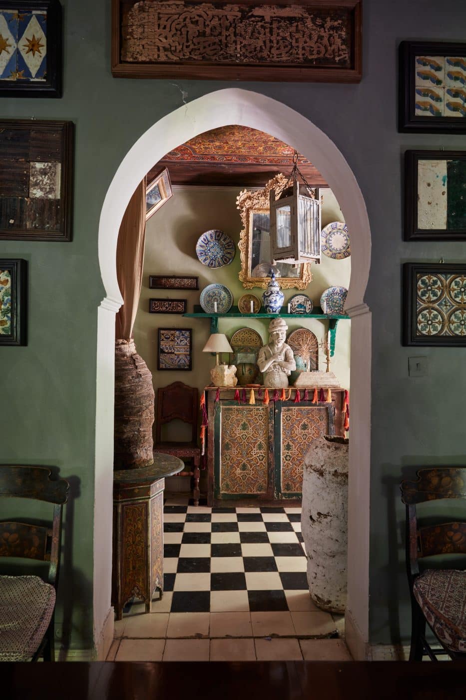 Entry rooms at home of Umberto Pasti and Stephan Janson as featured in the Rizzoli book The House of a Lifetime: A Collector's Journey in Tangier Morocco 