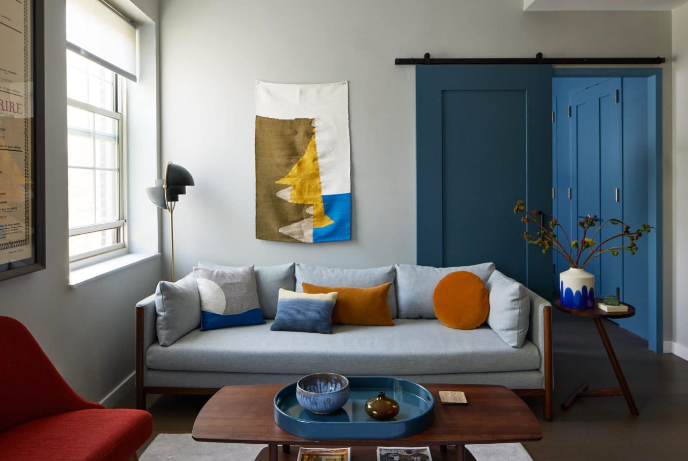 The living room of an apartment interior designer Nina Barnieh-Blair worked on in Brooklyn 
