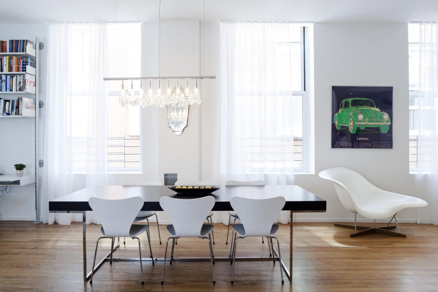 The dining room of interior designer Nina Barnieh-Blair's former home in New York City, a loft in Tribeca 