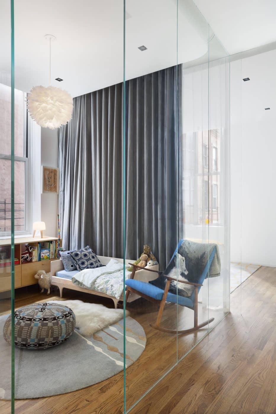 The children's bedroom of interior designer Nina Barnieh-Blair's former home in New York City, a loft in Tribeca 