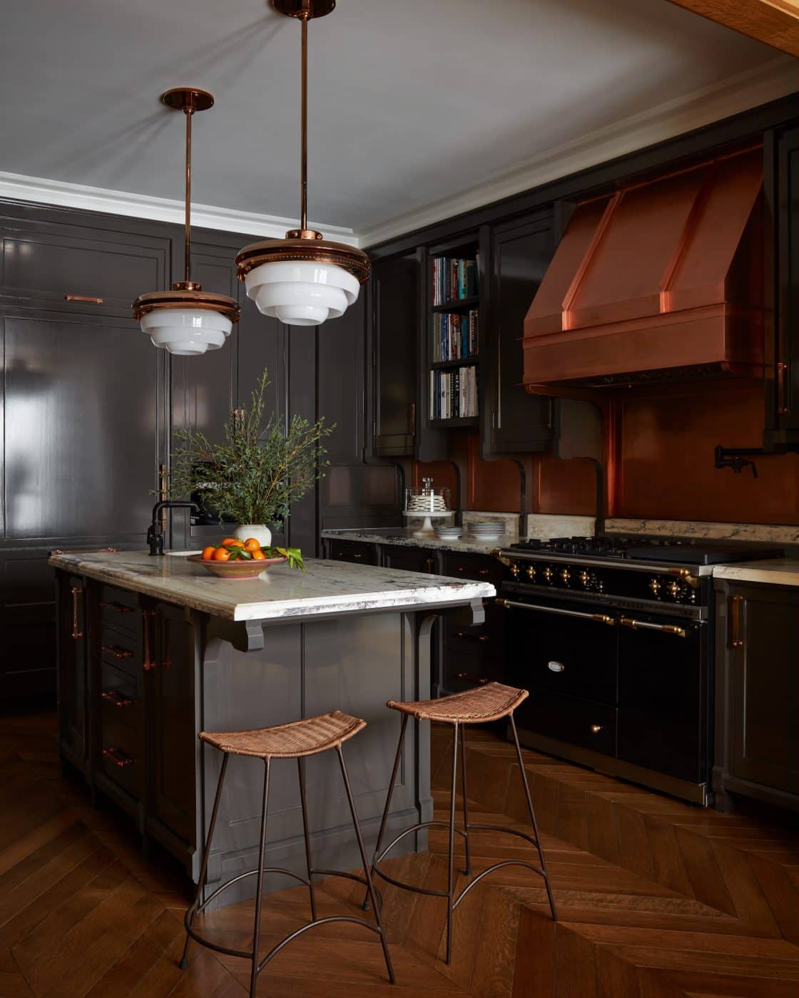 Kitchen of apartment in Fitzroy building in New York City by interior designer Shawn Henderson