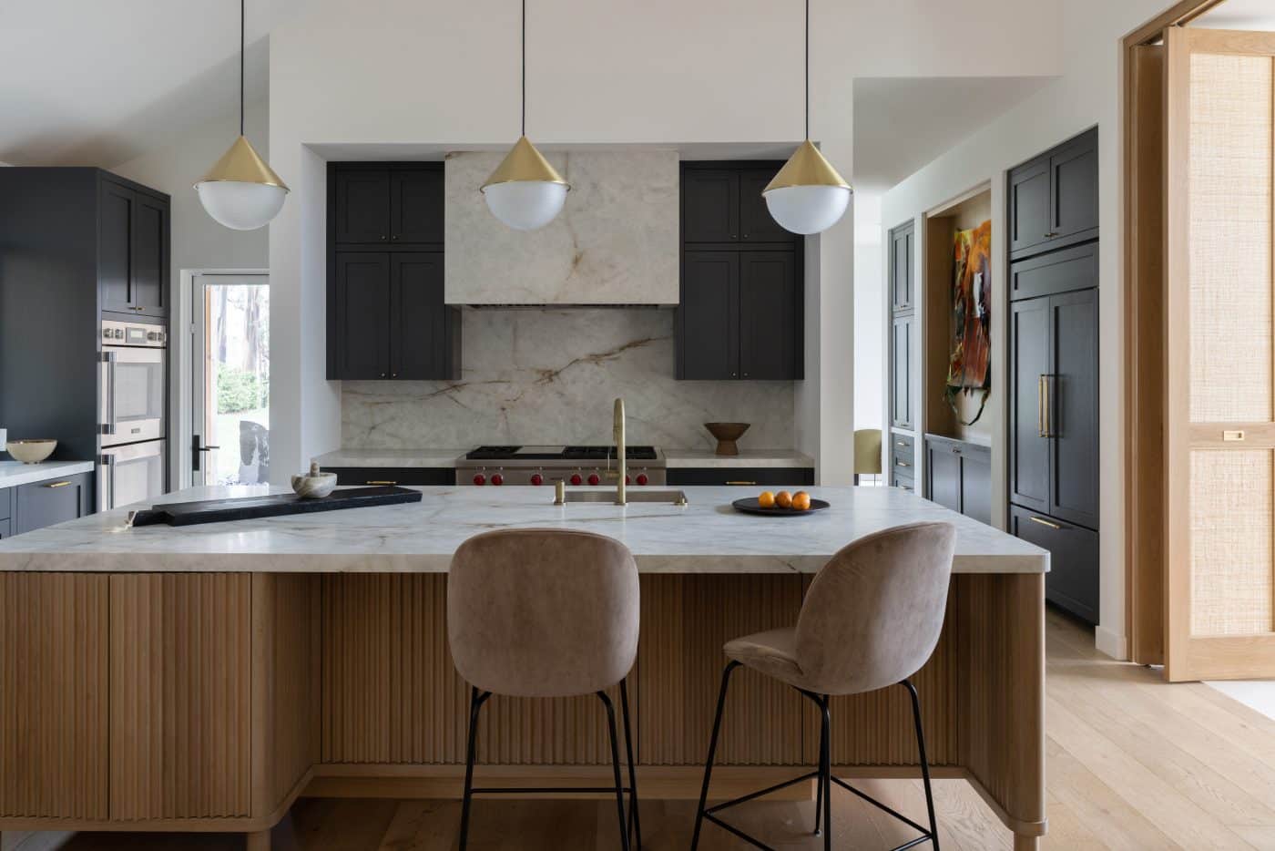 Kitchen of Hillsborough home in San Francisco suburbs designed by interior designer Michael HIlal