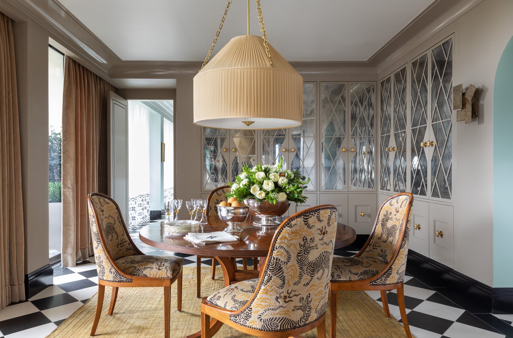 Dining room of Katie Walker's Atlanta condo apartment designed by Beth Webb