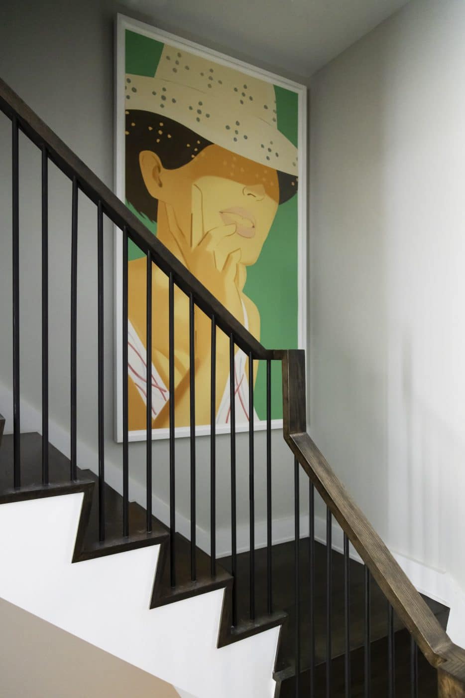 Williamsburg, Brooklyn, stairwell with Alex Katz art, designed by White Arrow.