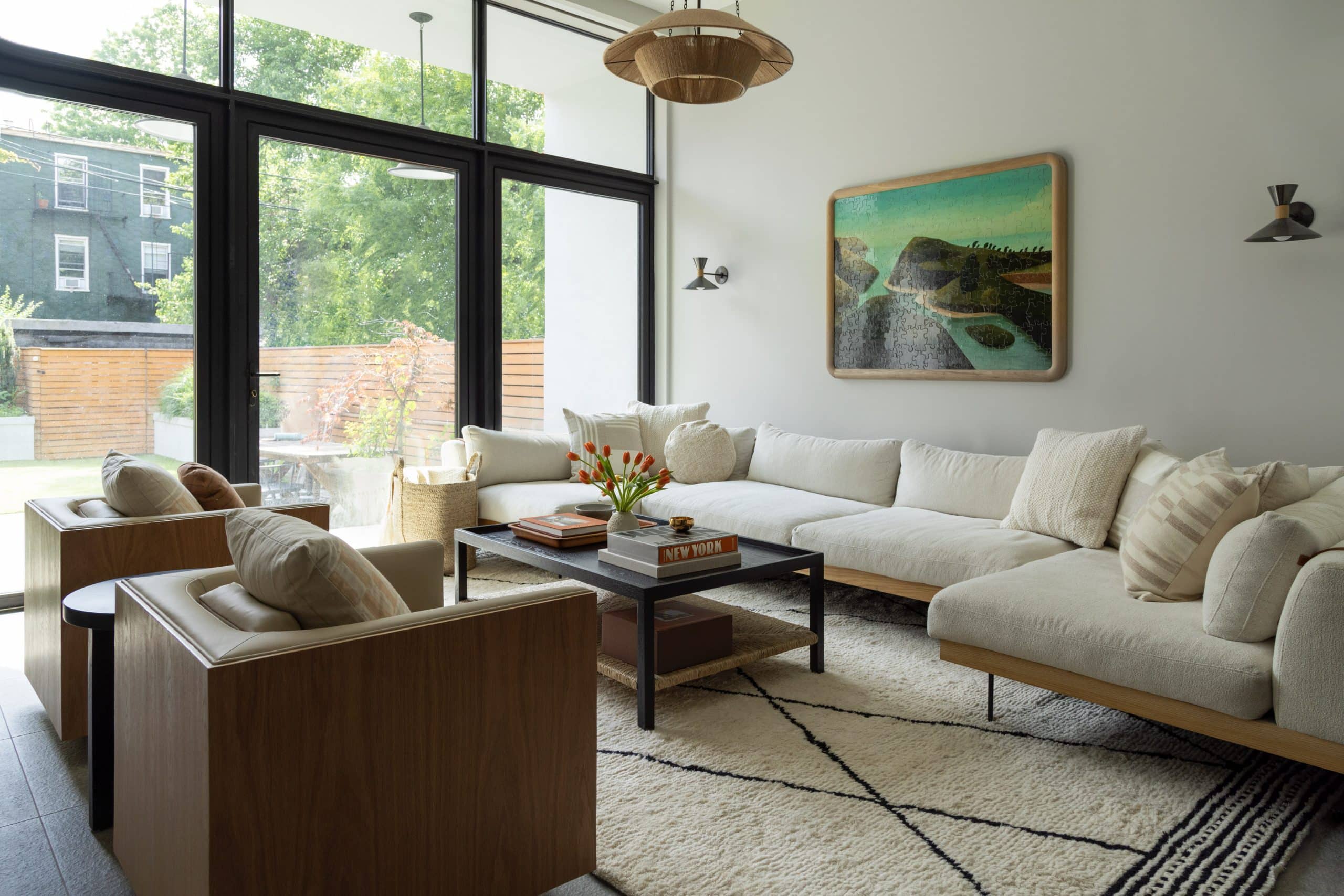 Williamsburg, Brooklyn, living room designed by White Arrow.