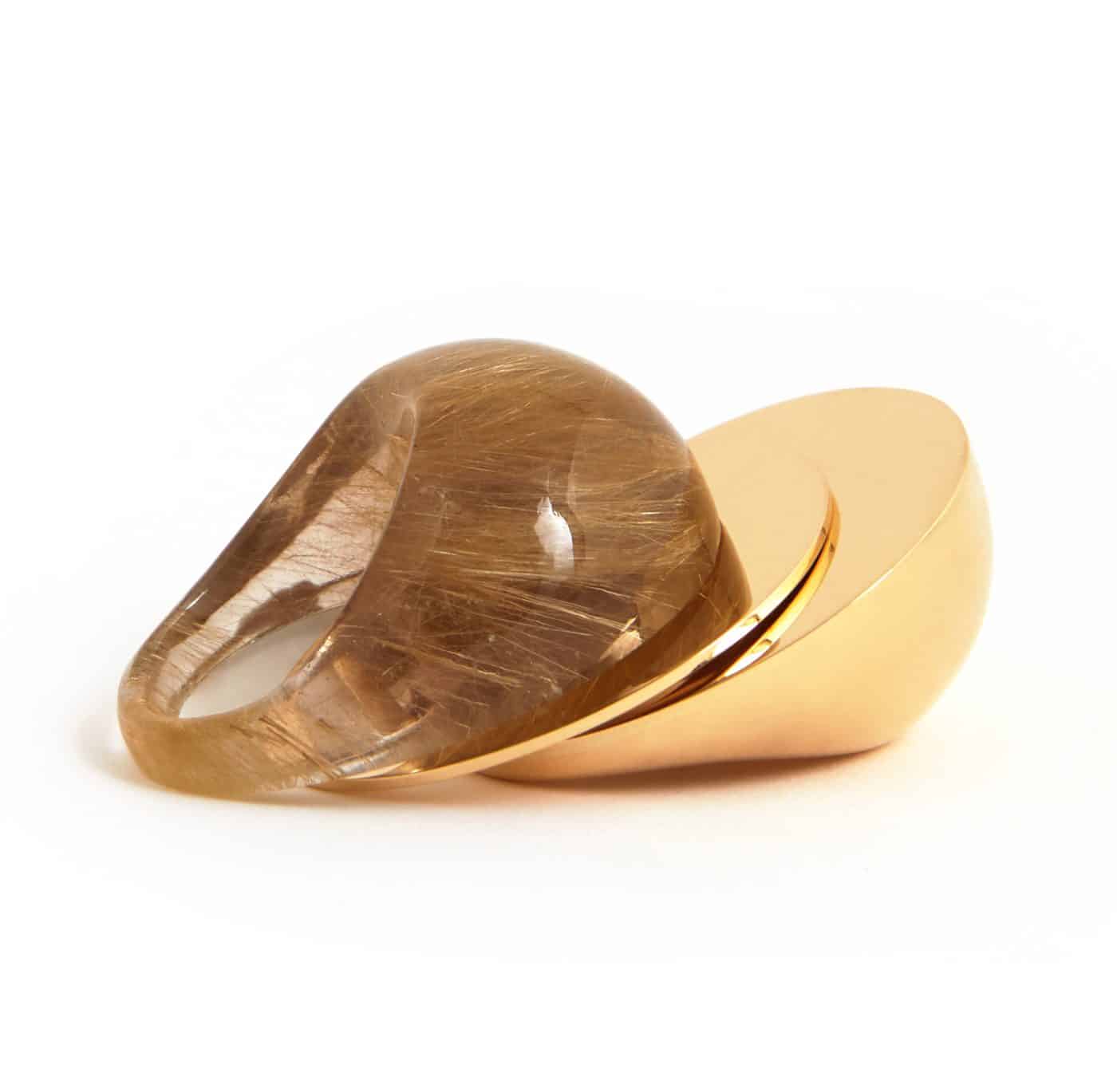 Jacqueline Rabun A Beautiful Life gold and rutilated-quartz ring