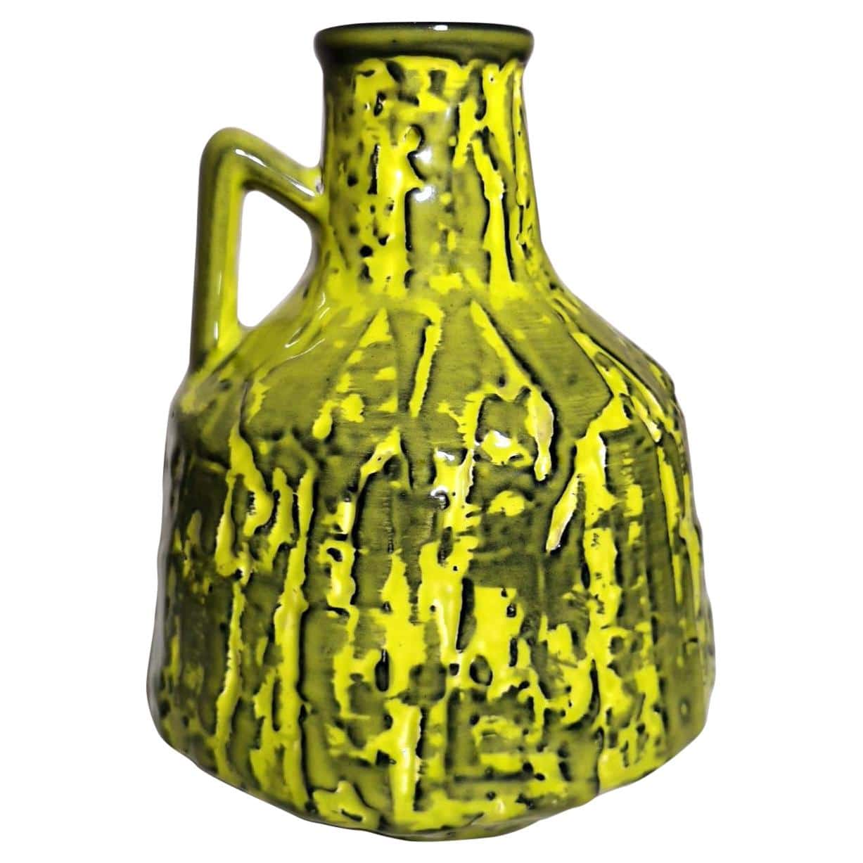 Green-and-yellow late-20th-century German jug vase