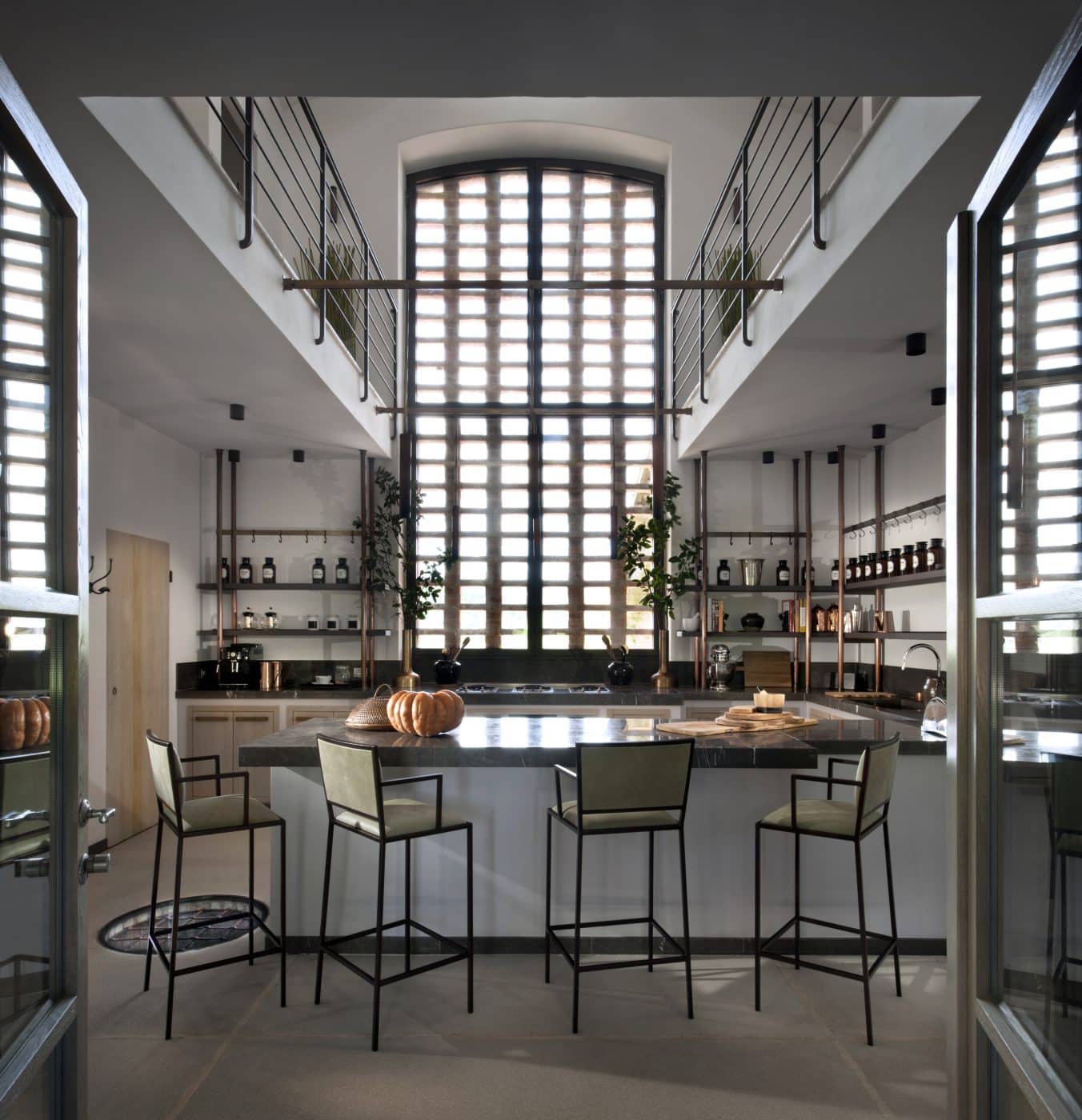 kitchen in the Casa delle Suore, a rental villa on the Reschio estate