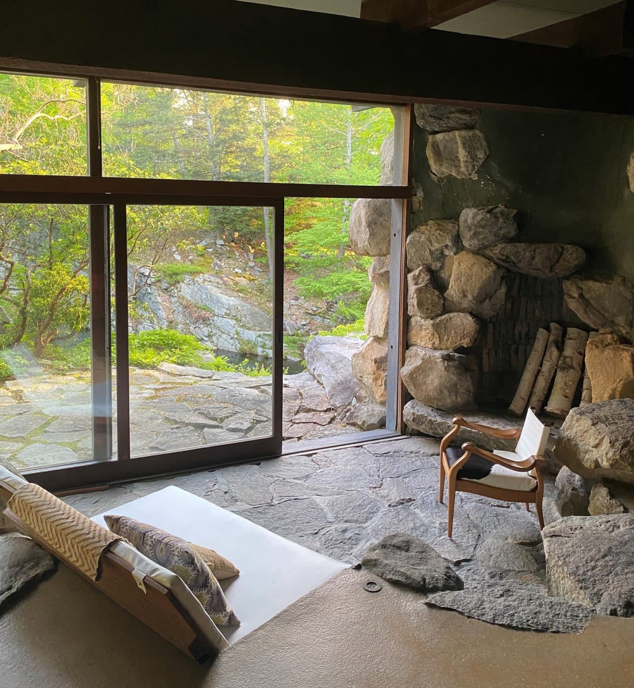 The living room of Russel Wright's home at Manitoga