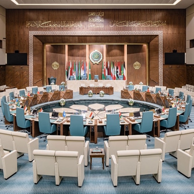 Nada Debs also revamped the interiors of the Arab League Hall in Cairo.