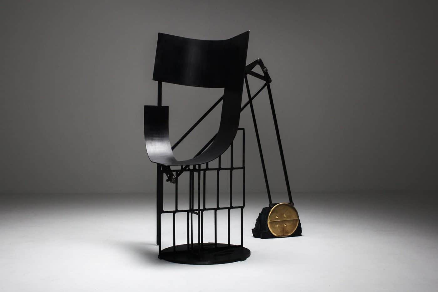 Lionel Jadot: Black Caterpillar chair, 2020